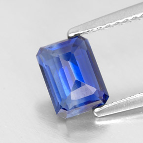 Cianite naturale blu da 1,34 ct, taglio smeraldo, VS