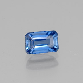 Cianite naturale blu da 0,76 ct, taglio smeraldo, VS