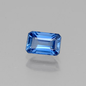Cianite naturale blu da 0,76 ct, taglio smeraldo, VS