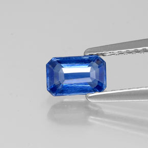 Cianite naturale blu da 0,75 ct, taglio smeraldo, VS-SI
