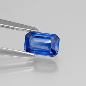 Cianite naturale blu da 0,75 ct, taglio smeraldo, VS-SI