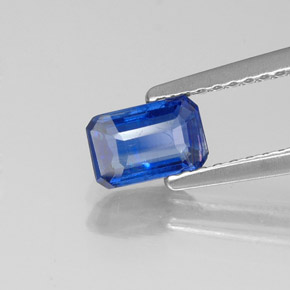 Cianite naturale blu da 0,72 ct, taglio smeraldo, VS-SI