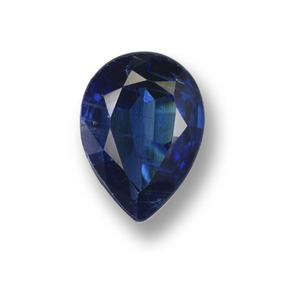 Cianite Blu scuro naturale da 1.39 ct, Forma a pera, VS-SI