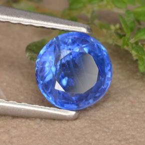 Cianite naturale blu da 0,91 ct, taglio rotondo, VS-SI