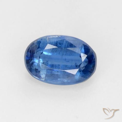 0.80ct Naturale Blu Navy brillante Cianite, Ovale, SI