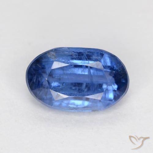 0.68ct Naturale Blu acceso Cianite, Ovale, SI