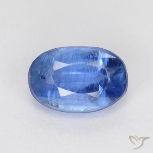 0.84ct Naturale Blu Navy brillante Cianite, Ovale, SI