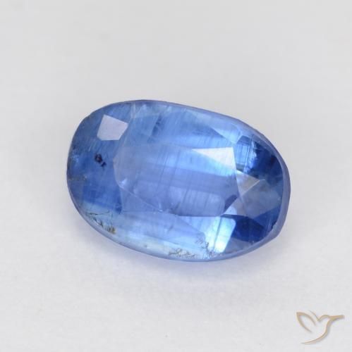 Cianite Blu Navy brillante naturale da 0.84 ct, Ovale, SI
