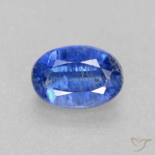 0.73ct Naturale Blu scuro Cianite, Ovale, I1