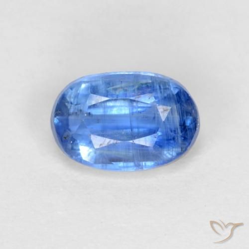 0.77ct Naturale Blu Navy brillante Cianite, Ovale, SI-I1