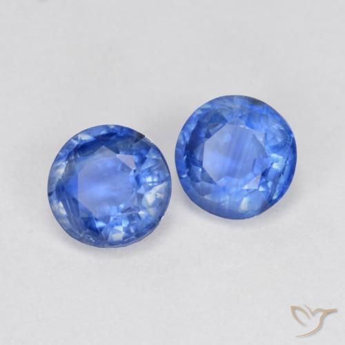Gemme di Cianite Blu navy chiaro naturale da 1.40 ct, Rotondo, SI