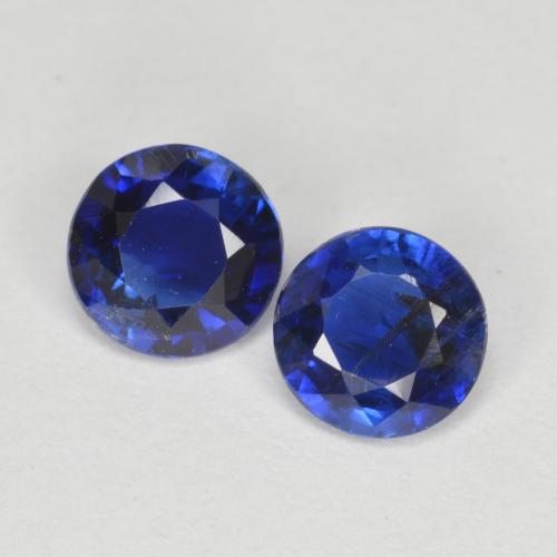 Gemme di Cianite Blu profondo azzurro naturale da 1.10 ct, Taglio rotondo, SI