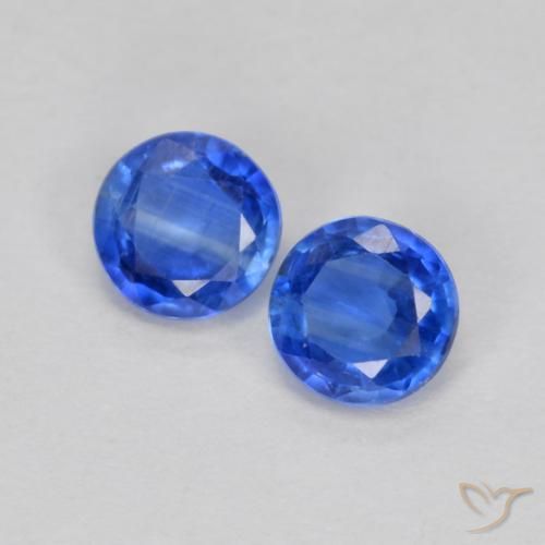 Gemme di Cianite Blu profondo azzurro naturale da 0.71 ct, Taglio rotondo, SI