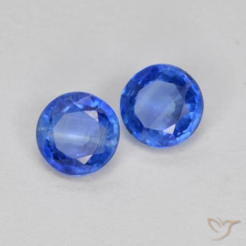 Gemme di Cianite Blu profondo azzurro naturale da 0.71 ct, Taglio rotondo, SI