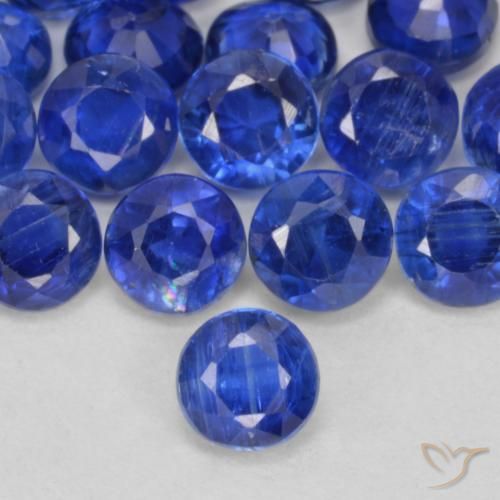 0.41ct Naturale Blu navy Cianite, Rotondo, VS-SI