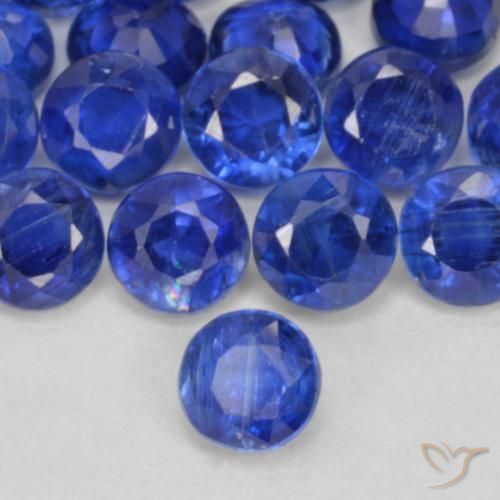 Cianite Blu navy naturale da 0.41 ct, Rotondo, VS-SI