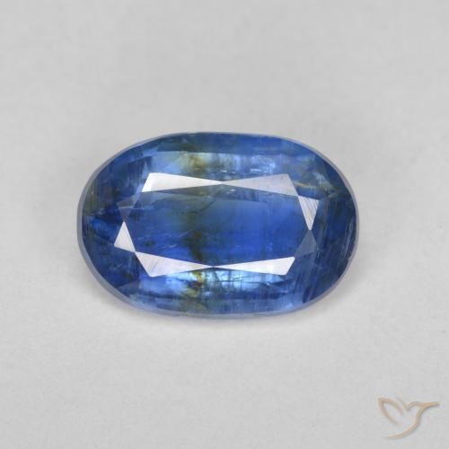 3.20ct Naturale Blu scuro Cianite, Ovale, SI-I1