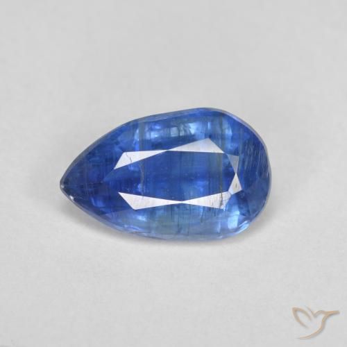 Cianite naturale blu da 2,55 ct, taglio a pera, SI-I1