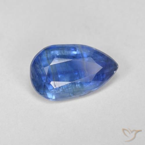Cianite naturale blu da 2,55 ct, taglio a pera, SI-I1