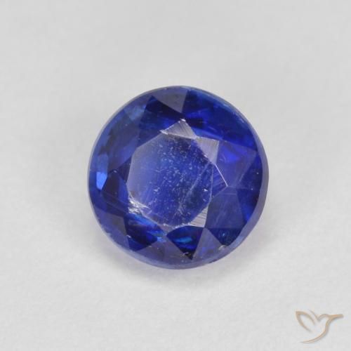 Cianite Blu navy naturale da 0.83 ct, Rotondo, SI