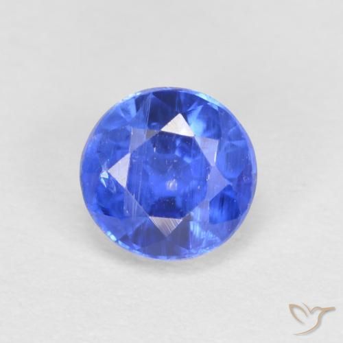 0.79ct Naturale Blu profondo azzurro Cianite, Rotondo, SI