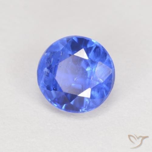Cianite Blu profondo azzurro naturale da 0.79 ct, Rotondo, SI