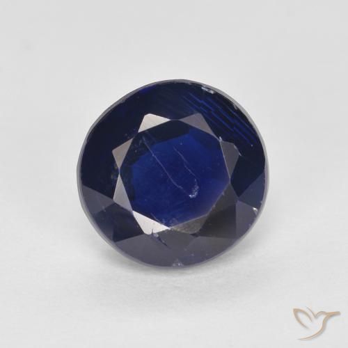 1.70ct Naturale Blu scuro Cianite, Rotondo, SI