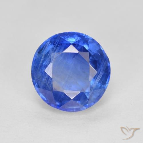 Cianite Blu profondo azzurro naturale da 1.76 ct, Taglio rotondo, SI