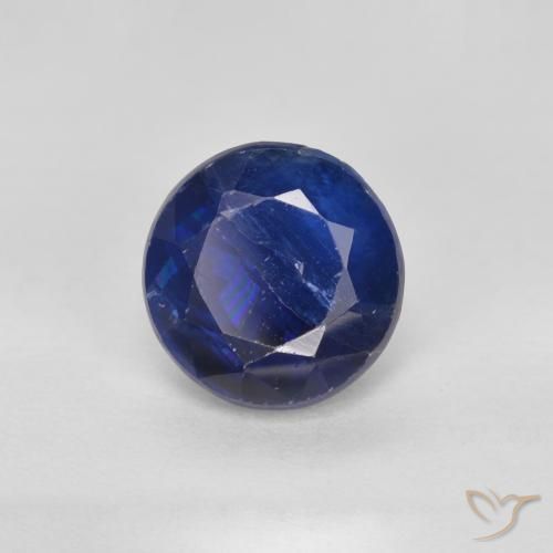 Cianite Blu navy naturale da 1.96 ct, Taglio rotondo, SI