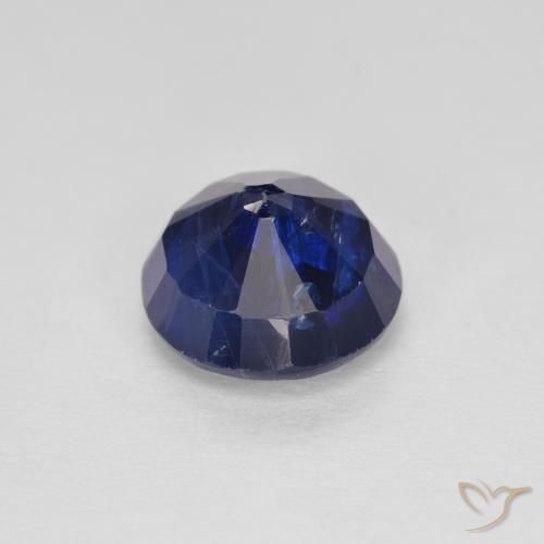 Cianite Blu navy naturale da 1.96 ct, Taglio rotondo, SI