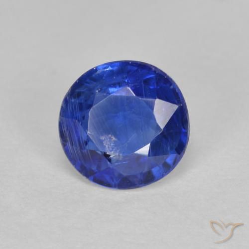 Cianite Blu scuro naturale da 0.94 ct, Rotondo, SI-I1