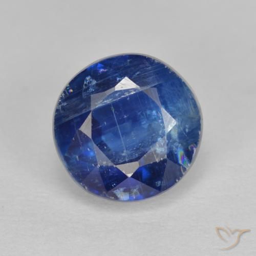2.90ct Naturale Blu scuro Cianite, Rotondo, SI