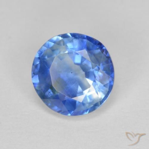 Cianite Blu navy chiaro naturale da 1.53 ct, Rotondo, SI