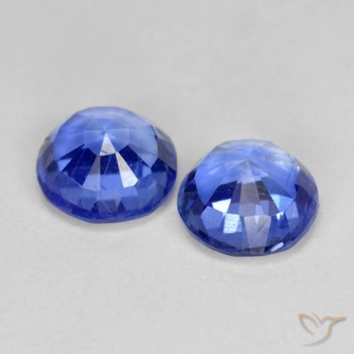 Gemme di Cianite Blu navy chiaro naturale da 2.18 ct, Rotondo, SI-I1