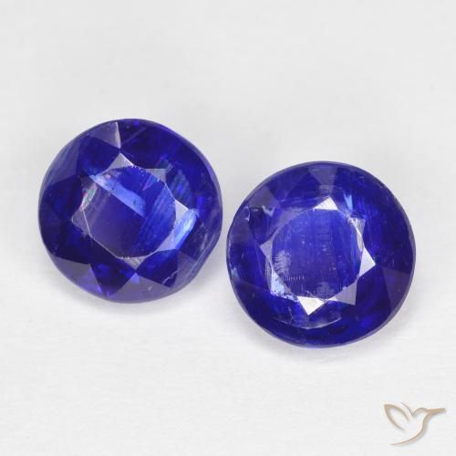 Gemme di Cianite Blu Navy Intenso naturale da 2.24 ct, Rotondo, SI