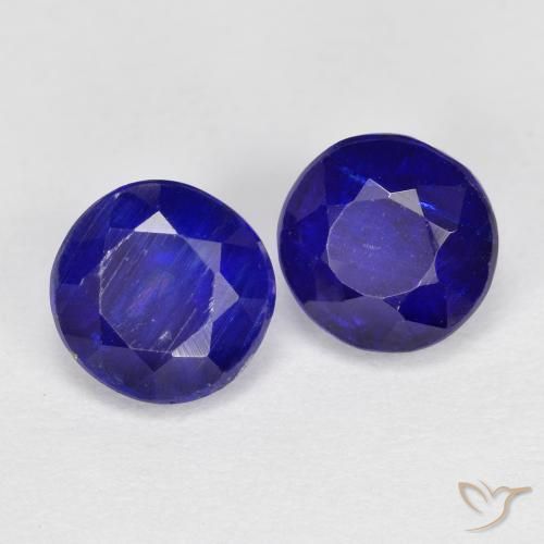 Gemme di Cianite Blu Navy Intenso naturale da 2.55 ct, Rotondo, SI-I1