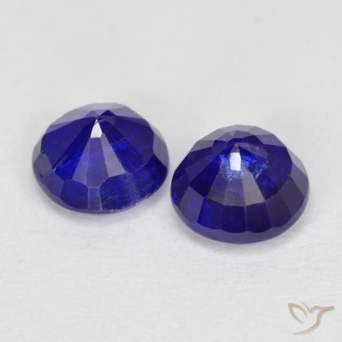 Gemme di Cianite Blu Navy Intenso naturale da 2.55 ct, Rotondo, SI-I1