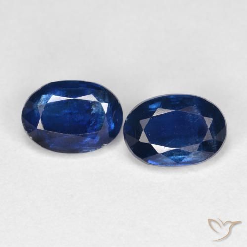 2.13ctw Naturale Blu scuro Cianite, Ovale, SI