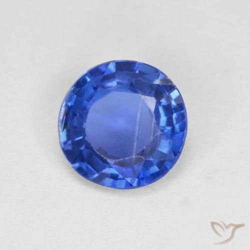 0.84ct Naturale Blu navy Cianite, Rotondo, VS-SI