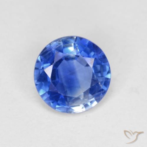 0.92ct Naturale Blu navy chiaro Cianite, Rotondo, VS-SI