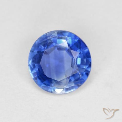 Cianite Blu navy chiaro naturale da 0.92 ct, Rotondo, VS-SI