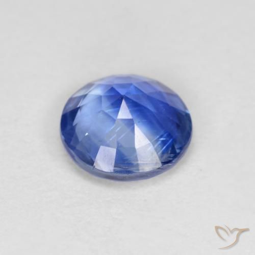 Cianite Blu navy chiaro naturale da 0.92 ct, Rotondo, VS-SI