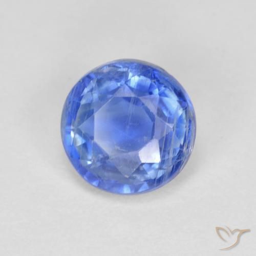 Cianite Blu navy chiaro naturale da 1.41 ct, Rotondo, VS-SI