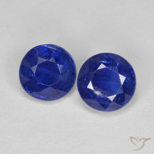 1.35ctw Naturale Blu scuro Cianite, Rotondo, VS-SI