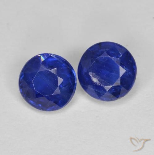 Gemme di Cianite Blu scuro naturale da 1.35 ct, Rotondo, VS-SI
