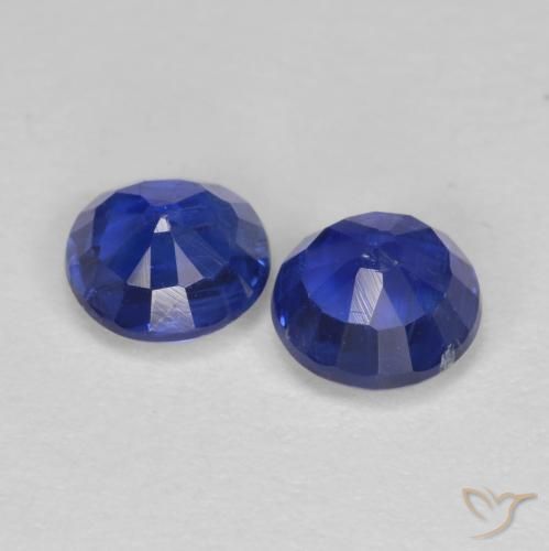 Gemme di Cianite Blu scuro naturale da 1.35 ct, Rotondo, VS-SI