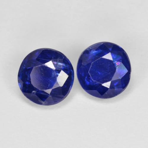 Cianite naturale blu da 1,43 ct, taglio rotondo, VS-SI