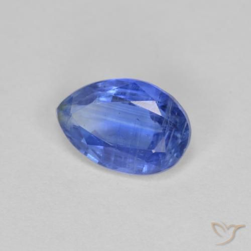 Cianite Blu navy medio naturale da 0.81 ct, Forma a pera, SI