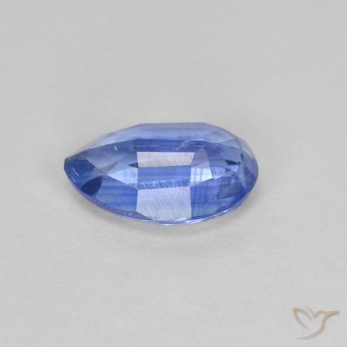 Cianite Blu navy medio naturale da 0.81 ct, Forma a pera, SI