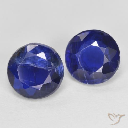 Cianite naturale blu da 2,10 ct, taglio rotondo, SI